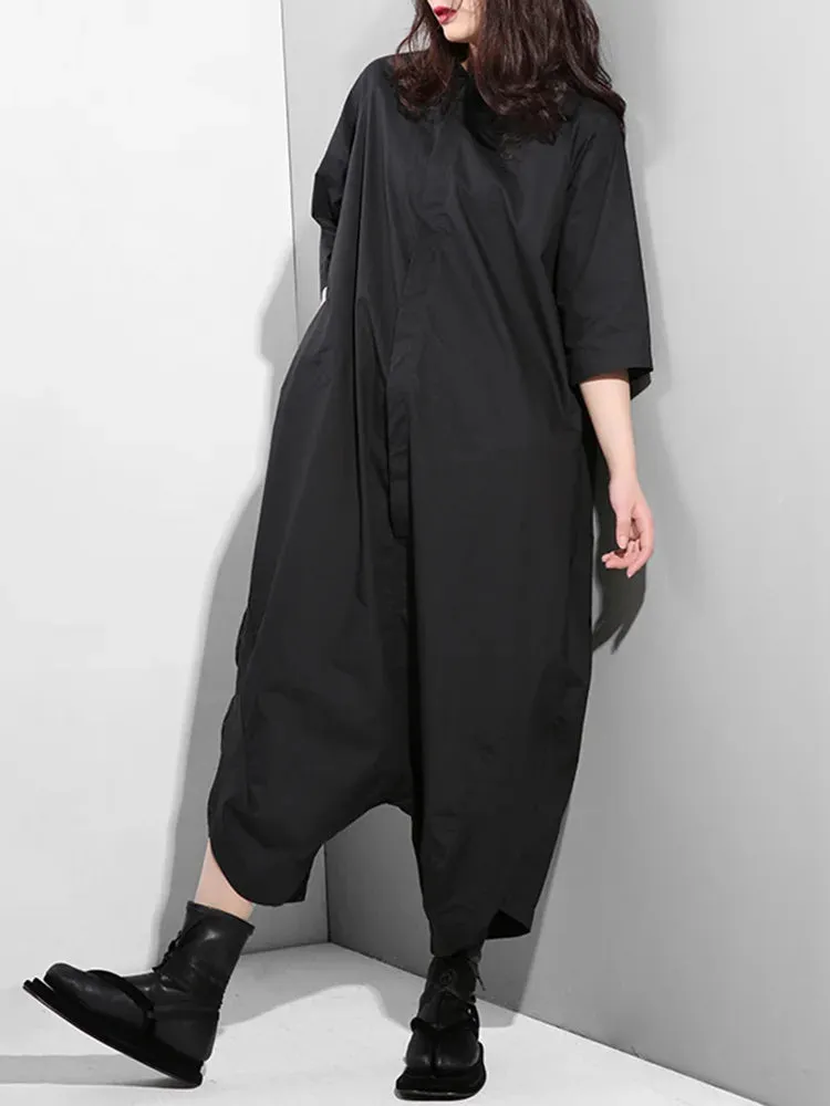 Women's Casual Black Jumpsuit Rompers